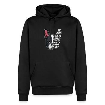 Boston Terrier - Männer Premium Bio Hoodie - Schwarz - Vorne - Nico (187cm)