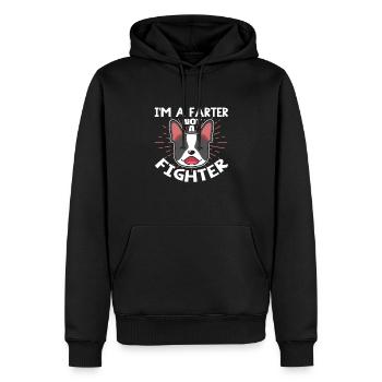Boston Terrier Hund Hunde Hundeliebhaber Geschenk - Männer Premium Bio Hoodie - Schwarz - Vorne - Nico (187cm)