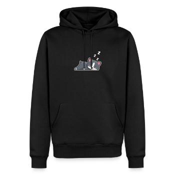Boston Terrier Hund Hunde Hundeliebhaber Geschenk - Männer Premium Bio Hoodie - Schwarz - Vorne - Nico (187cm)