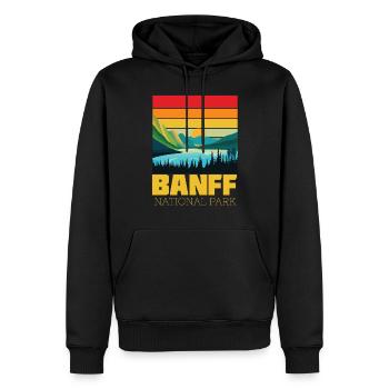 Parc national Banff-Alberta-Canada-Lake Louise - Sweat à capuche Premium bio Homme - noir - Devant - Nico (187cm)