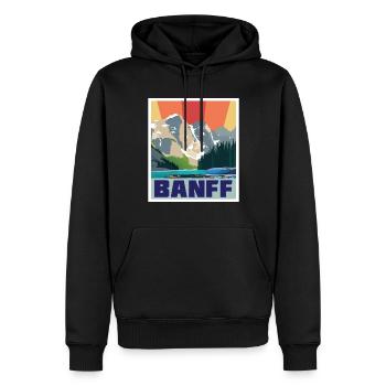 Parc national Banff Lake Louise Canada Camping Albe - Sweat à capuche Premium bio Homme - noir - Devant - Nico (187cm)