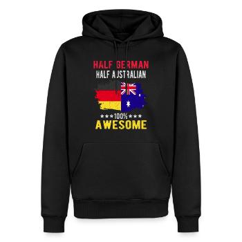 Moitié allemand moitié australien - Sweat à capuche Premium bio Homme - noir - Devant - Nico (187cm)