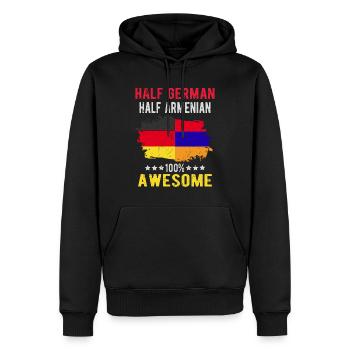 Moitié allemand moitié arménien - Sweat à capuche Premium bio Homme - noir - Devant - Nico (187cm)