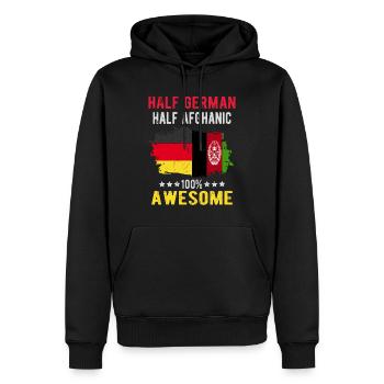 Moitié Allemand Moitié Afghans - Sweat à capuche Premium bio Homme - noir - Devant - Nico (187cm)