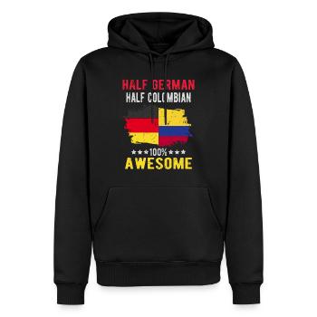 Moitié allemand moitié colombien - Sweat à capuche Premium bio Homme - noir - Devant - Nico (187cm)