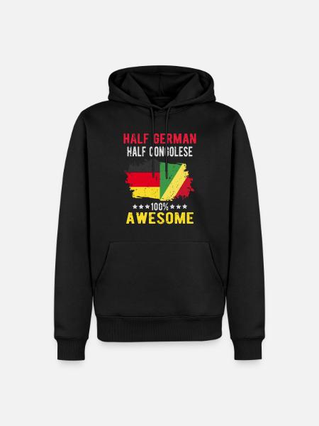 Half German Half Congolese - Men’s Premium Organic Hoodie - black