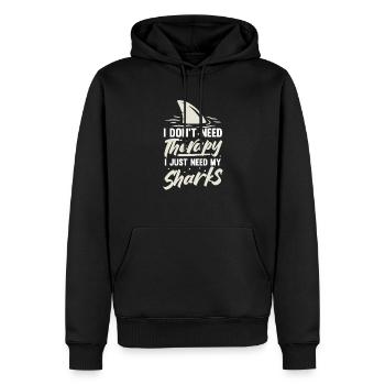 Biologie marine - Sweat à capuche Premium bio Homme - noir - Devant - Nico (187cm)