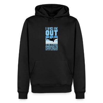 Biologie marine - Sweat à capuche Premium bio Homme - noir - Devant - Nico (187cm)