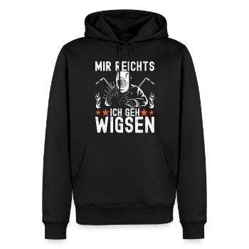 Soudage par soudeur - Sweat à capuche Premium bio Homme - noir - Devant - Nico (187cm)