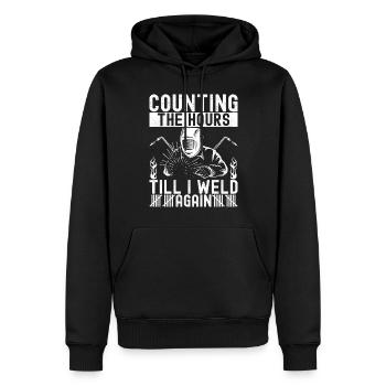 Soudage par soudeur - Sweat à capuche Premium bio Homme - noir - Devant - Nico (187cm)