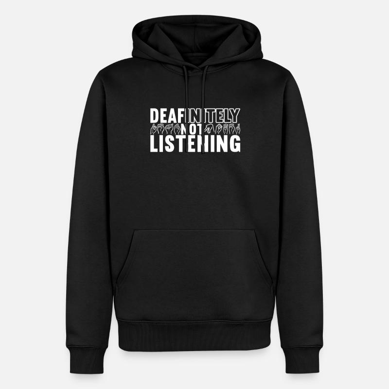 Sourds sourds muets sourds - Sweat à capuche Premium bio Homme - noir