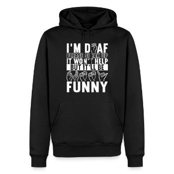 Taub Taubstumm Deaf - Männer Premium Bio Hoodie - Schwarz - Vorne - Nico (187cm)