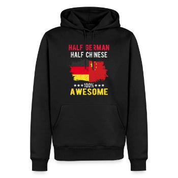 Moitié allemand moitié chinois - Sweat à capuche Premium bio Homme - noir - Devant - Nico (187cm)