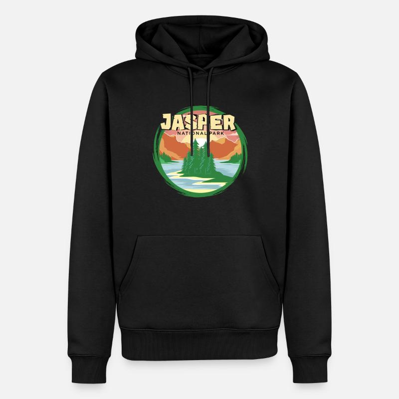 Jasper Canada Alberta Souvenir Campin - Sweat à capuche Premium bio Homme - noir