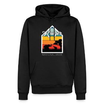 Parc national des éléphants Afrique Kruger Safari Big Fi - Sweat à capuche Premium bio Homme - noir - Devant - Nico (187cm)