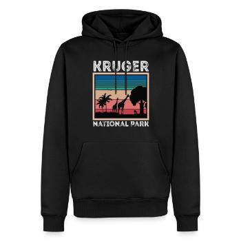 Parc national de la Girafe Afrique Kruger Safari Big Fiv - Sweat à capuche Premium bio Homme - noir - Devant - Nico (187cm)