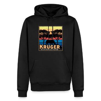 Parc national Kruger Safari Rhino Africa Big Five S - Sweat à capuche Premium bio Homme - noir - Devant - Nico (187cm)