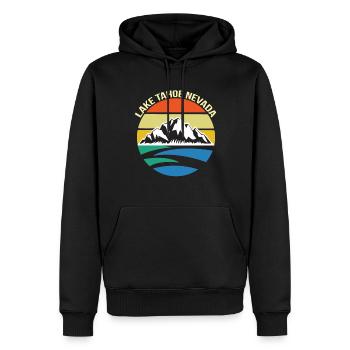 Montagnes Lac Tahoe Californie Nature Camping Randonnée - Sweat à capuche Premium bio Homme - noir - Devant - Nico (187cm)