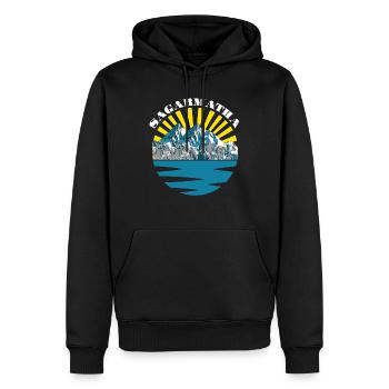 Parc national de l’Everest Sagarmatha au Tibet Népal - Sweat à capuche Premium bio Homme - noir - Devant - Nico (187cm)