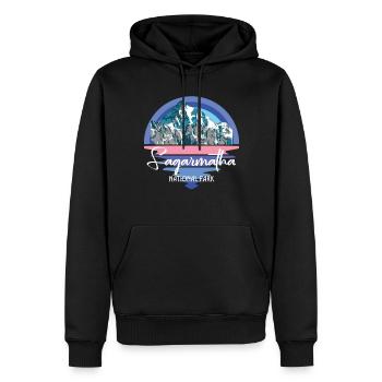 Parc national de l’Everest Sagarmatha Mountains au Tibet Nep - Sweat à capuche Premium bio Homme - noir - Devant - Nico (187cm)