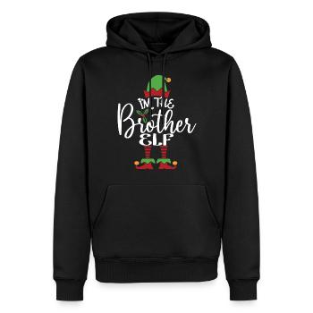 Bruder Elf süßes lustiges passendes Weihnachtskostüm - Männer Premium Bio Hoodie - Schwarz - Vorne - Nico (187cm)
