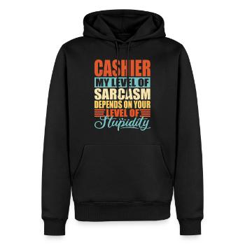 Kassierer sarkasmus Lustige Kassiererin - Männer Premium Bio Hoodie - Schwarz - Vorne - Nico (187cm)