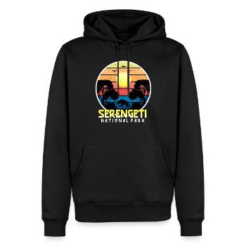 Africa Safari Parc national du Serengeti Tanzanie Sava - Sweat à capuche Premium bio Homme - noir - Devant - Nico (187cm)