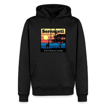 Safari Girafe Serengeti Afrique Parc National Tans - Sweat à capuche Premium bio Homme - noir - Devant - Nico (187cm)