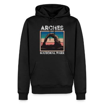 Arches National Park Utah Moab Canyon Mur souvenir - Sweat à capuche Premium bio Homme - noir - Devant - Nico (187cm)