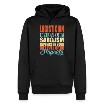Logistiker sarkasmus Lustiger Logistiker - Männer Premium Bio Hoodie - Schwarz - Vorne - Nico (187cm)