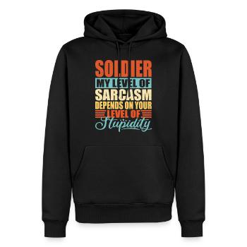 Soldat sarkasmus lustiges Soldaten - Männer Premium Bio Hoodie - Schwarz - Vorne - Nico (187cm)