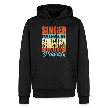 Chanteur Chanteur Drôle Cadeau Chanteur Chanteur - Sweat à capuche Premium bio Homme - noir - Devant - Nico (187cm)