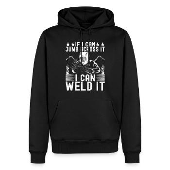 Soudage par soudeur - Sweat à capuche Premium bio Homme - noir - Devant - Nico (187cm)