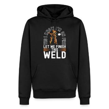 Soudage par soudeur - Sweat à capuche Premium bio Homme - noir - Devant - Nico (187cm)