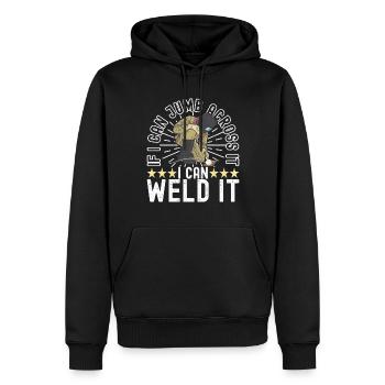 Soudage par soudeur - Sweat à capuche Premium bio Homme - noir - Devant - Nico (187cm)