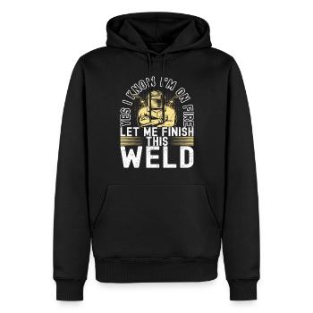 Soudage par soudeur - Sweat à capuche Premium bio Homme - noir - Devant - Nico (187cm)