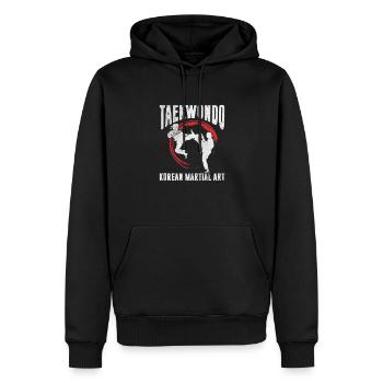 Taekwondo - Sweat à capuche Premium bio Homme - noir - Devant - Nico (187cm)