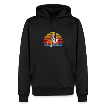 Bouledogue américain - Sweat à capuche Premium bio Homme - noir - Devant - Nico (187cm)