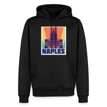 Italie Souvenir Naples Maison Italienne Mitaine - Sweat à capuche Premium bio Homme - noir - Devant - Nico (187cm)