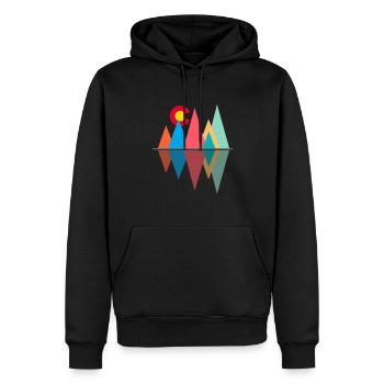 Colorado - Männer Premium Bio Hoodie - Schwarz - Vorne - Nico (187cm)