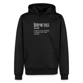 Marraine Tante Marraine Baptême Nièce Neveu Cadeau - Sweat à capuche Premium bio Homme - noir - Devant - Nico (187cm)