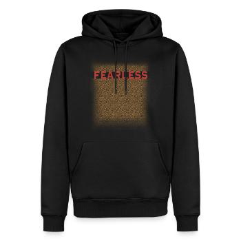 Fearless - Men’s Premium Organic Hoodie - black - Front - Nico (187cm)
