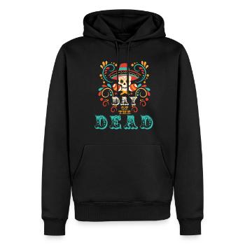 Jour des morts Vacances Mexique Crâne de sucre mexikani - Sweat à capuche Premium bio Homme - noir - Devant - Nico (187cm)