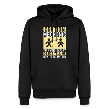 Mécanicien automobile Technicien en mécatronique - Sweat à capuche Premium bio Homme - noir - Devant - Nico (187cm)