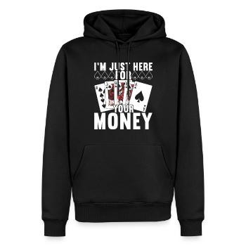 Poker Poker Player Casino - Sweat à capuche Premium bio Homme - noir - Devant - Nico (187cm)