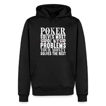 Poker Poker Player Casino - Sweat à capuche Premium bio Homme - noir - Devant - Nico (187cm)