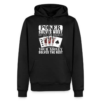 Poker Poker Player Casino - Sweat à capuche Premium bio Homme - noir - Devant - Nico (187cm)