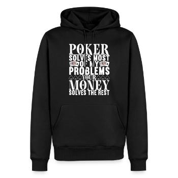 Poker Poker Player Casino - Sweat à capuche Premium bio Homme - noir - Devant - Nico (187cm)