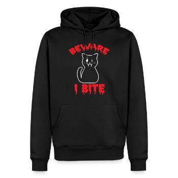 Vampirkatzen-Halloween-Party-Blutbiss-Albtraum-Kat - Männer Premium Bio Hoodie - Schwarz - Vorne - Nico (187cm)