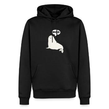 Biologie marine - Sweat à capuche Premium bio Homme - noir - Devant - Nico (187cm)